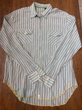 Arnold Zimberg Striped Long-Sleeve Button-Down Shirt